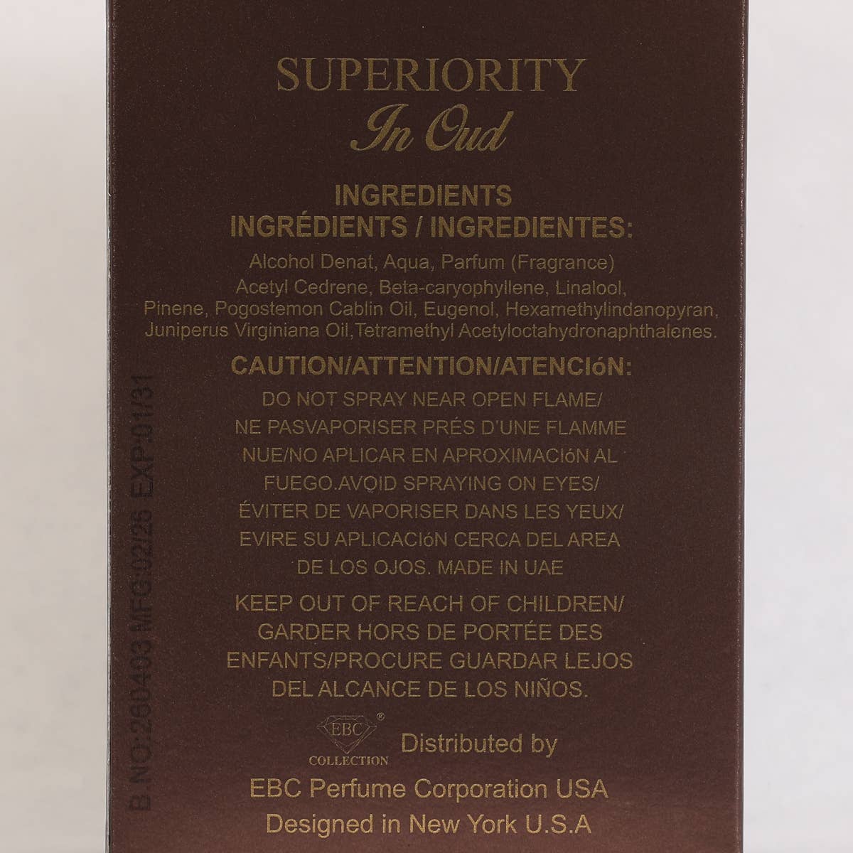 Superiority In Oud Spray Eau De Parfum For Men And Women