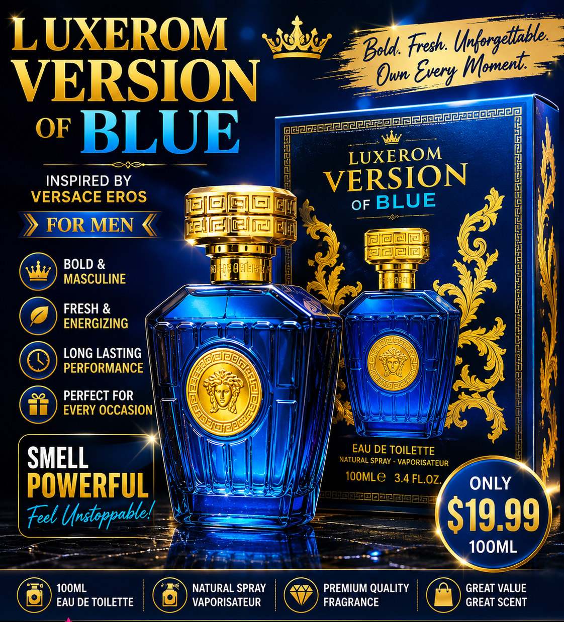 Luxerom Co. VERSION of BLUE For Men 100ml Cologne