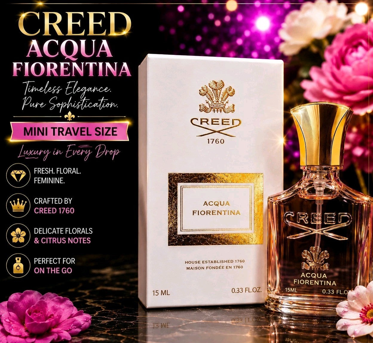 Creed Acqua Fiorentina 15 ml MINI TRAVEL SIZE 