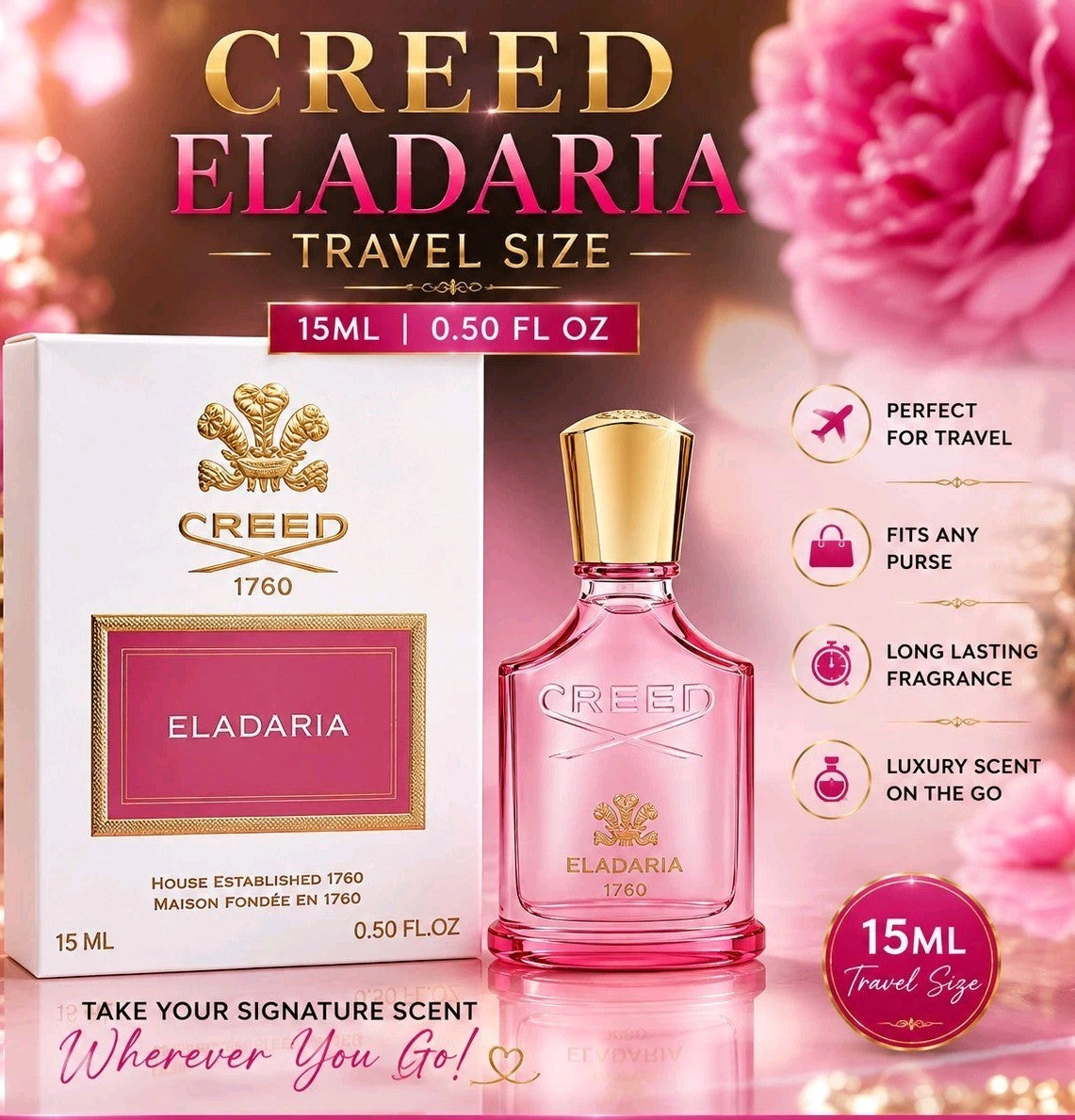 Creed Eladaria Eau de Parfum Spray, Travel Size Fragrance 0.33 fl oz (MINI) 