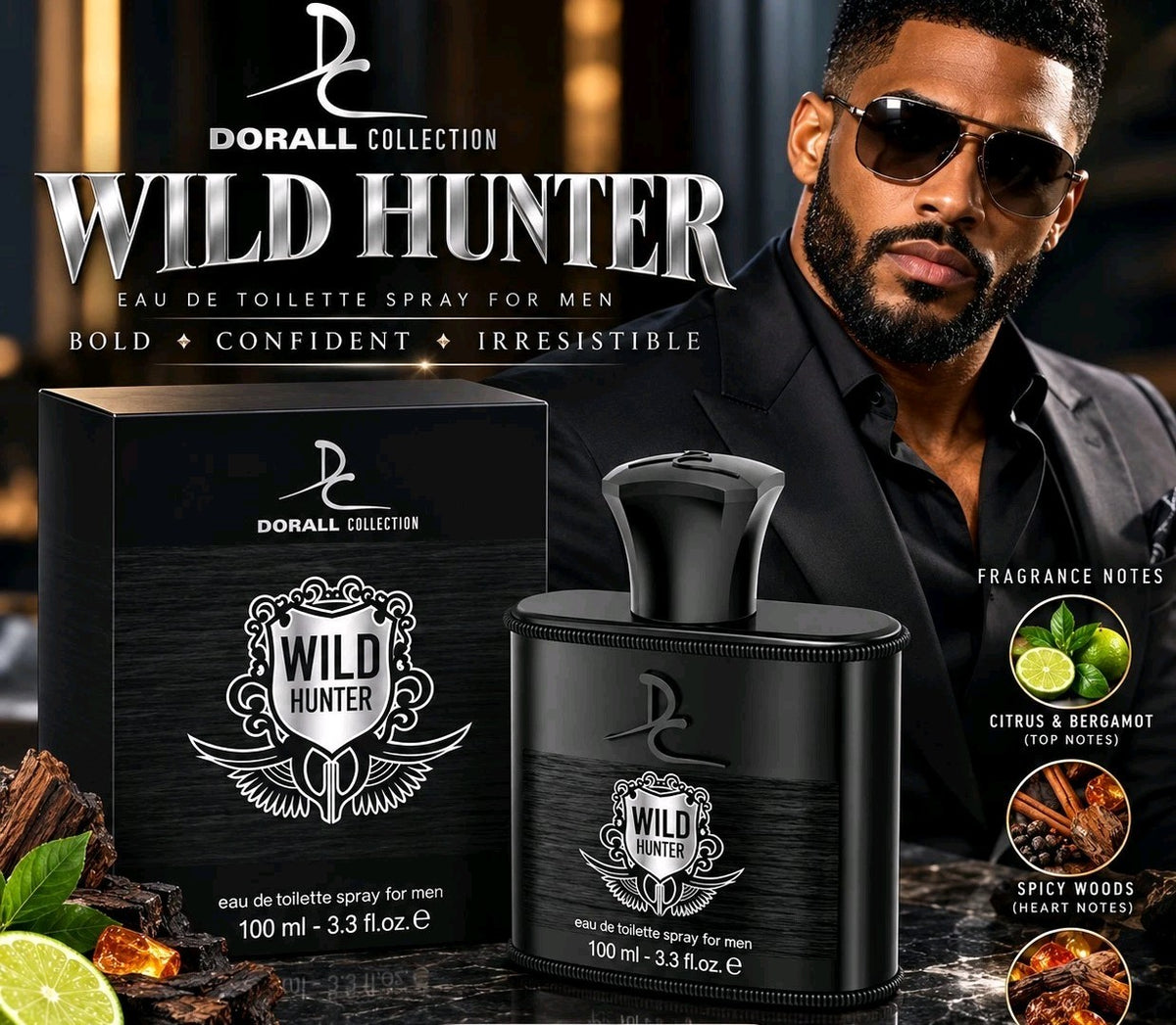 Dorall Collection Wild Hunter for Men Eau de Toilette Spray 3.3 fl oz