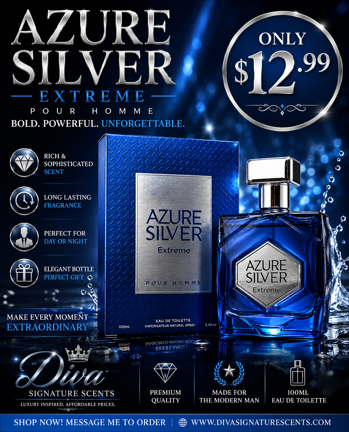 AZURE SILVER EXTREME POUR HOMME 100ML