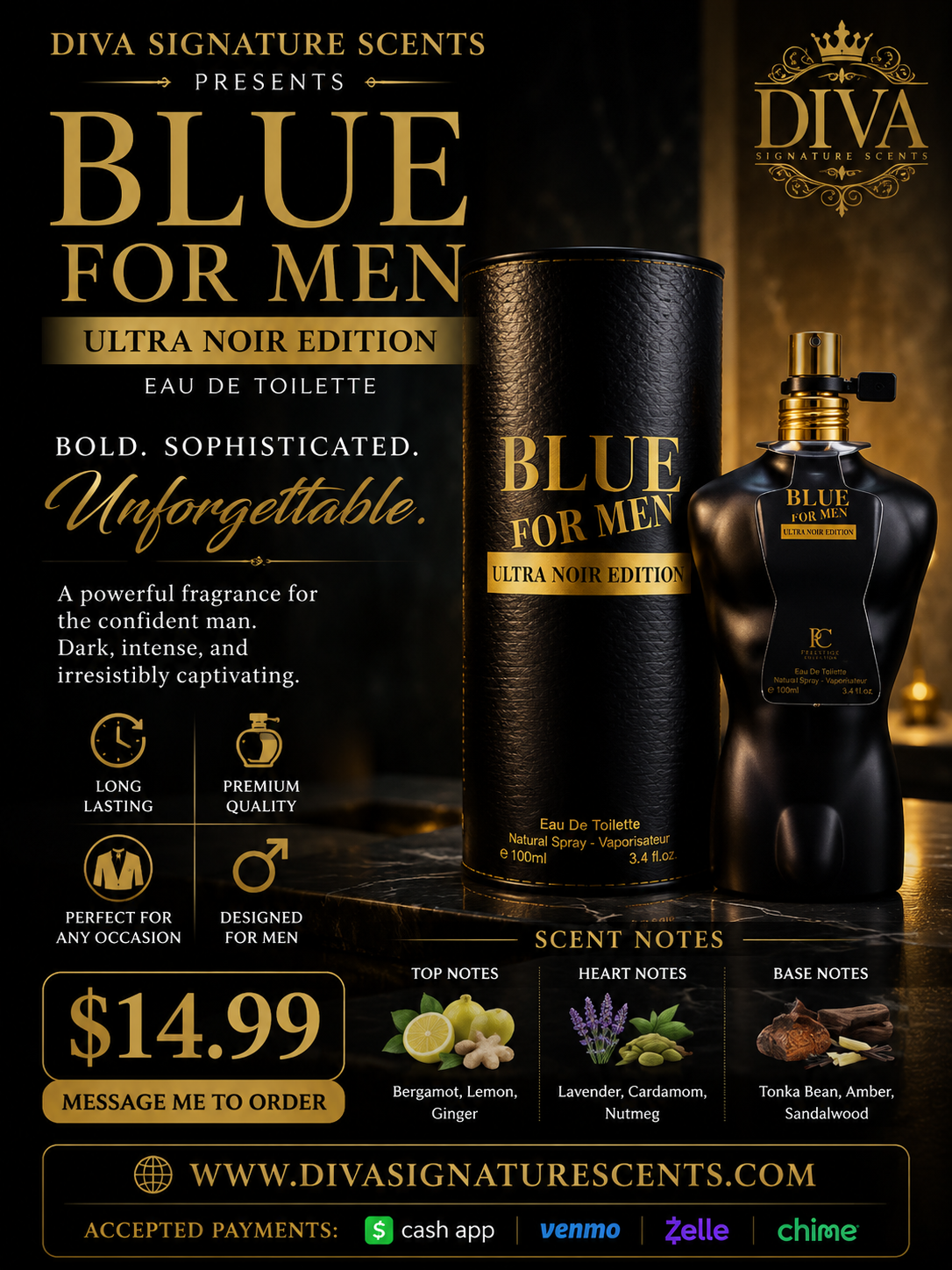 Blue for Men Ultra Noir Edition for Men Inspired by JPG