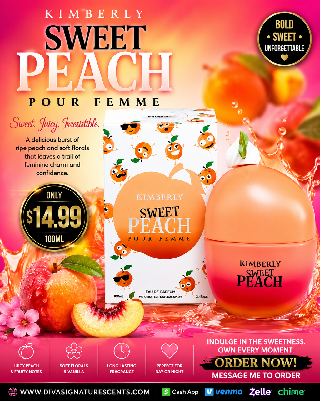 Kimberly Sweet Peach Pour Femme