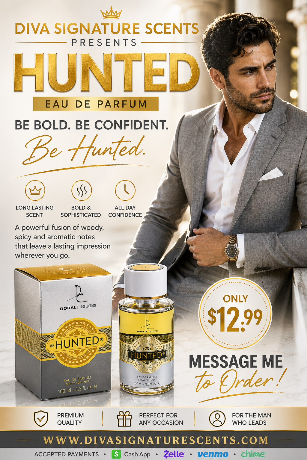 Hunted Cologne 3.4oz - Men's Fragrance - Inspired by Azzaro Wanted
