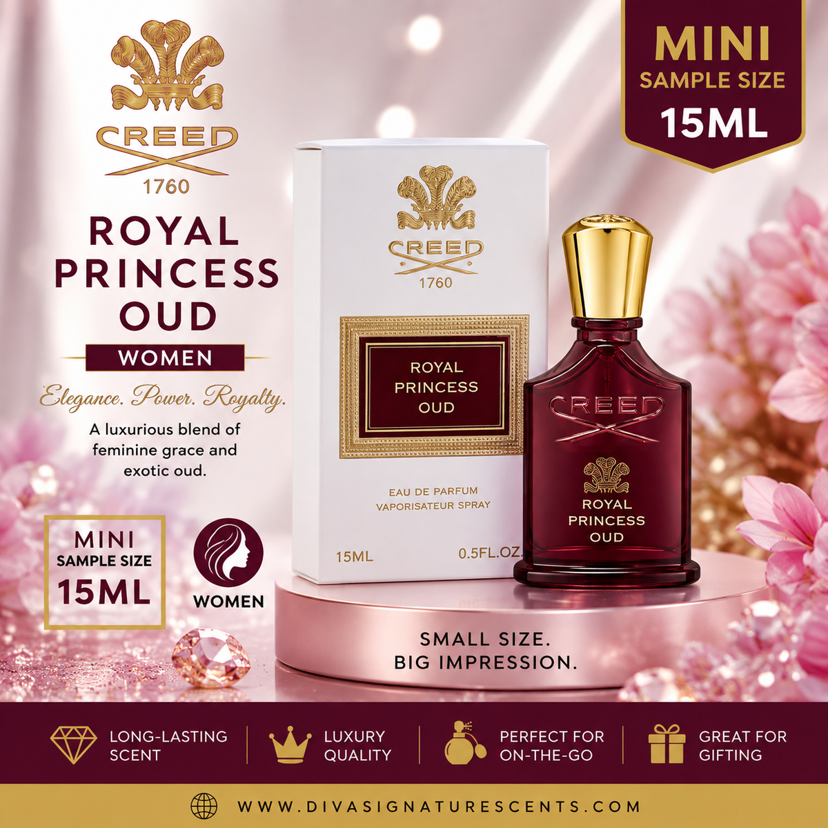 Creed 15ml Women Royal Princess Oud Sample Size Mini