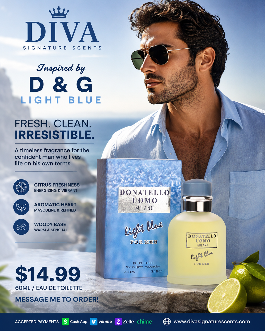 Fragrance Couture Donatello Uomo Milano Light Blue Men Eau de Toilette