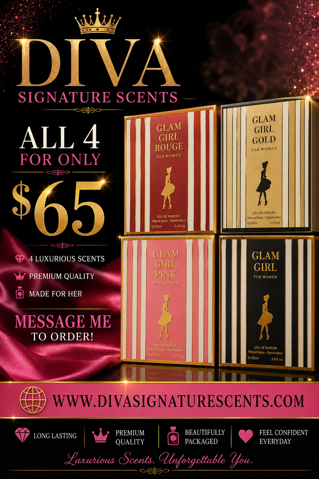4 Glam Girl Fragrance Perfume for Women