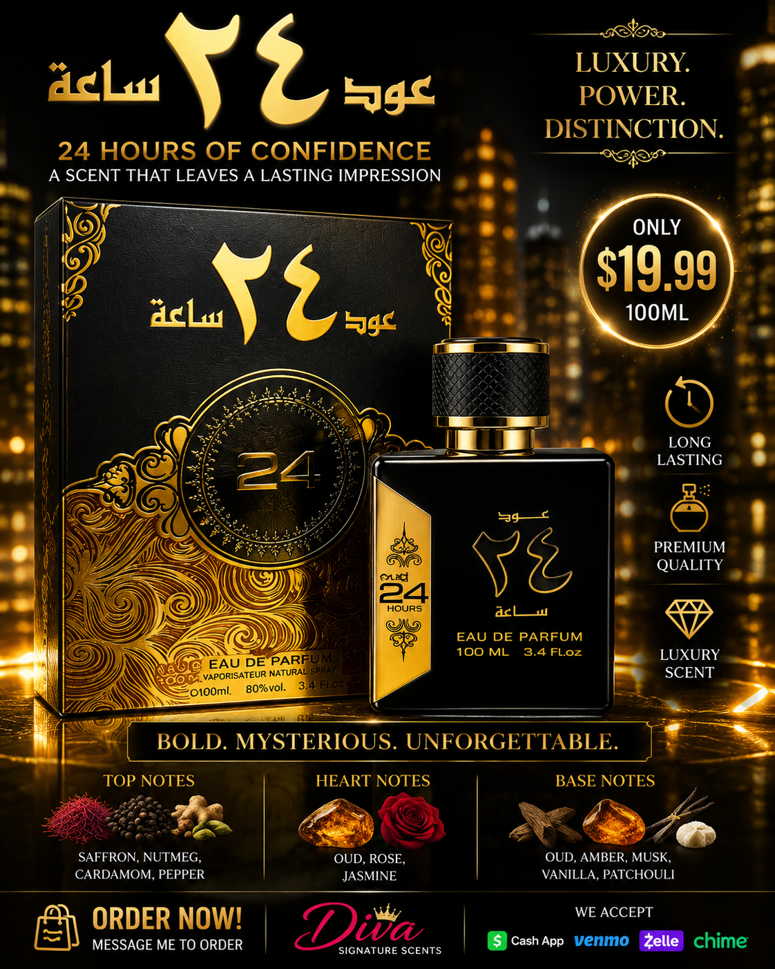 Oud 24 hrs Eau De Parfum Unisex 100ml