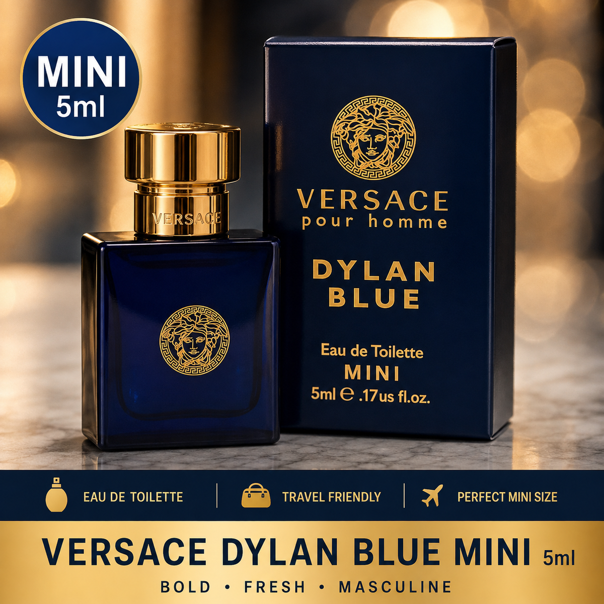 Versace Dylan Blue Pour Homme MINI 5ML TRAVEL SIZE .17oz