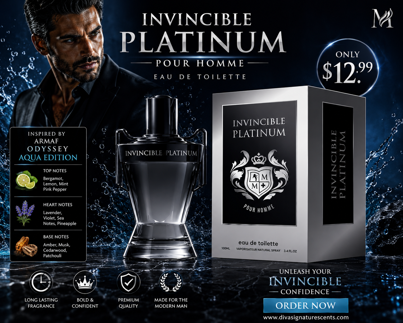 Invincible Platinum Pour Homme for Men