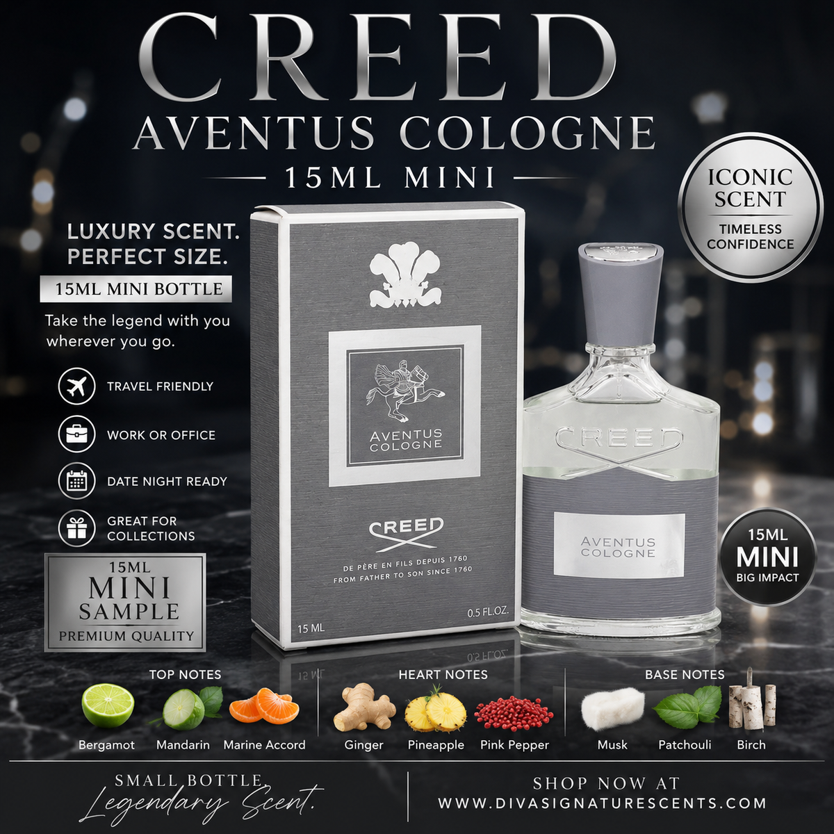 Creed Adventus Cologne  (Men) 15ml Sample Size Mini
