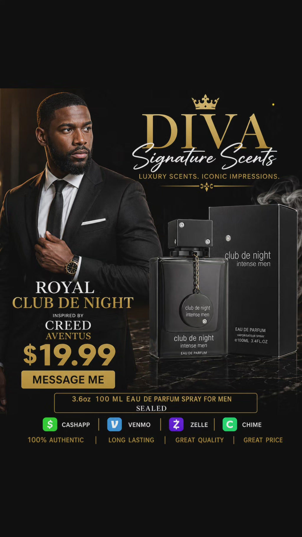 Club de night intense men inspired by Creed Aventus